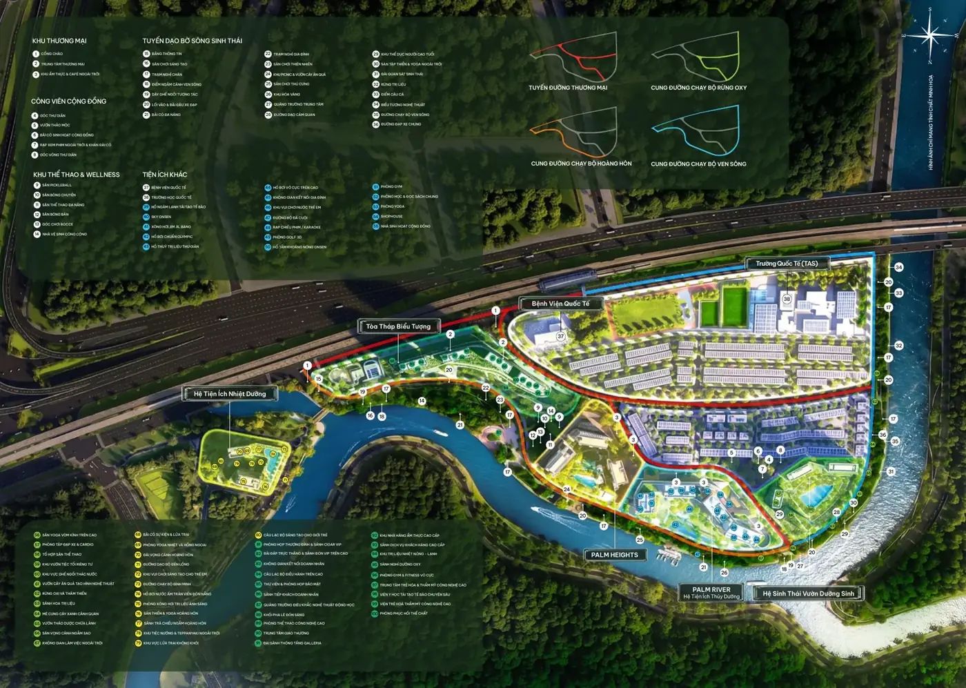 Mặt bằng quy hoạch khu đô thị Palm City nơi có phân khu Palm Heights (Keppel Land)