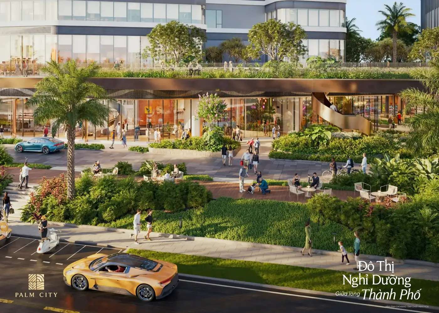 Clubhouse và trung tâm thương mại nội khu Palm City