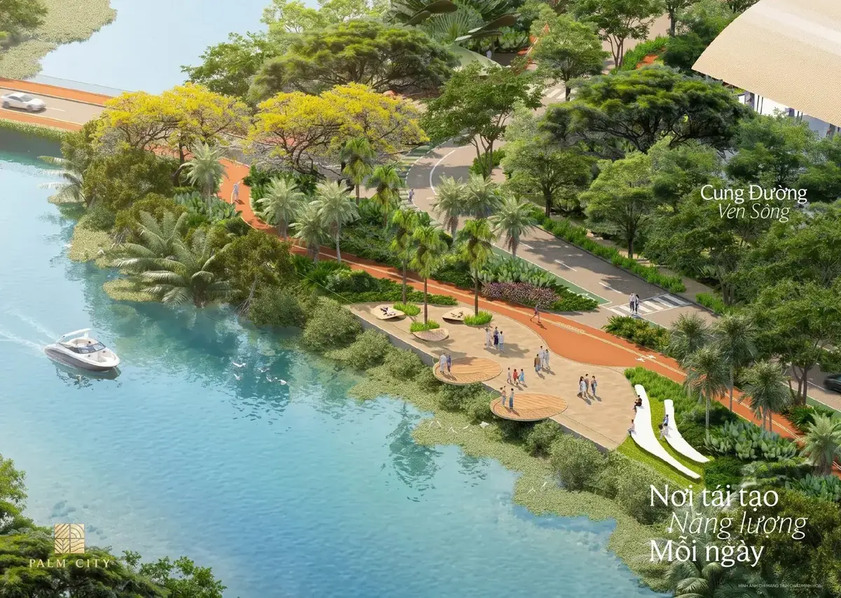 Cung đường dạo bộ ven sông ngay cạnh phân khu Palm River