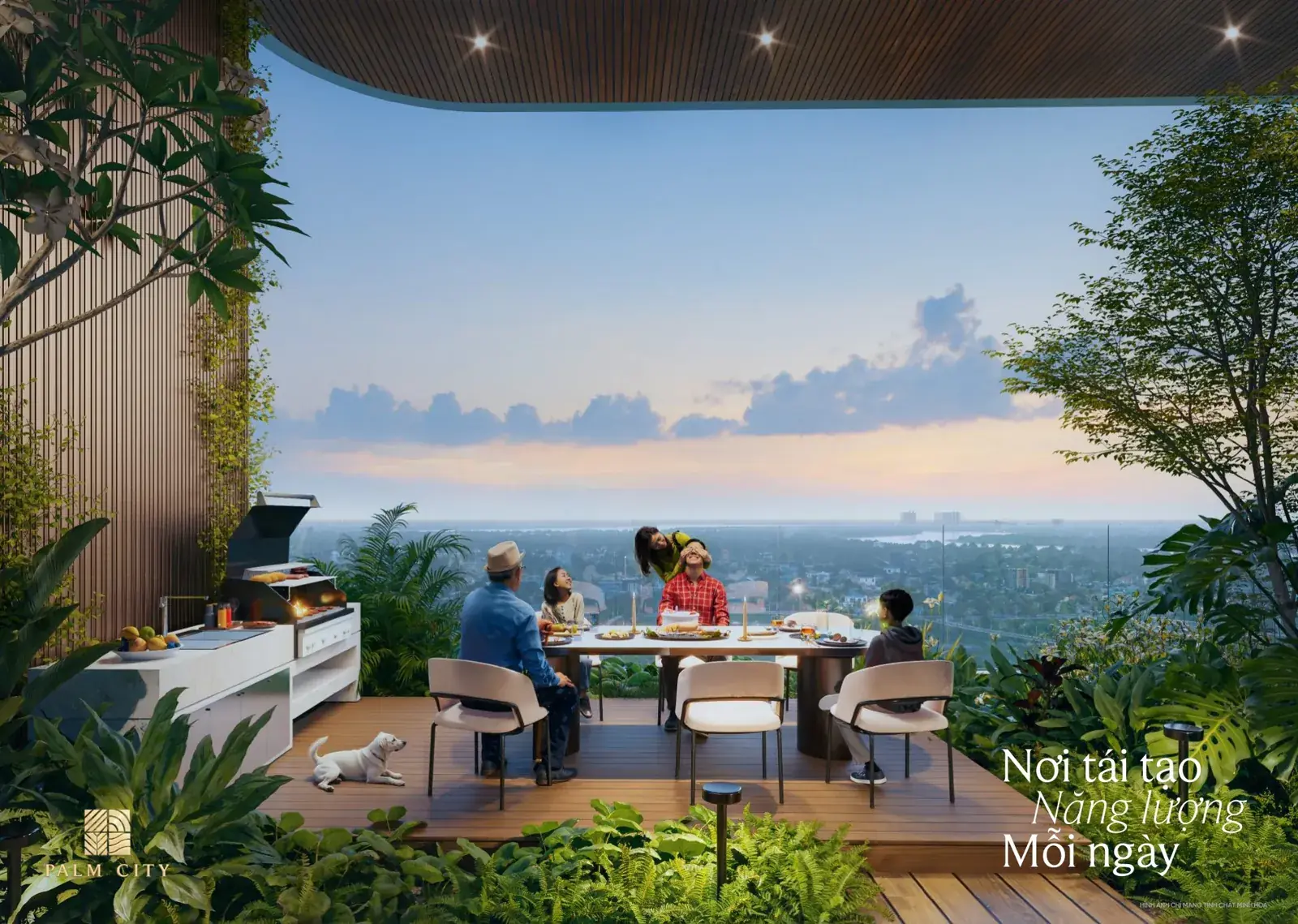 Rooftop sky lounge BBQ trên tầng cao cho cư dân Palm River