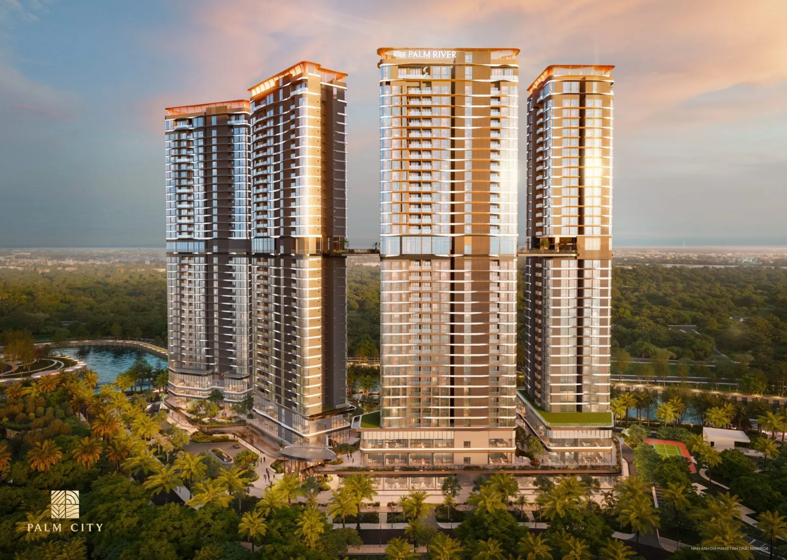 Phân khu căn hộ Palm River ven sông đang mở bán tại Palm City